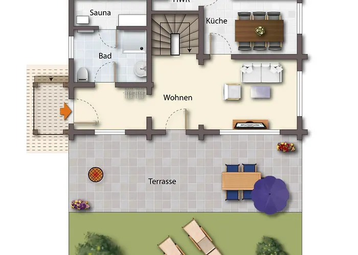 Blockhaus Robinson Crusoe - 1 Reihe Meerblick Feriehus *
